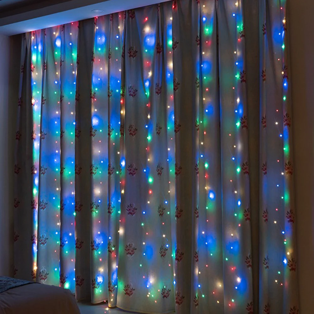 

Remote LED String Lights Curtain USB Battery Fairy Lights Garland Led Wedding Party Christmas For Window Home Outdoor Decor