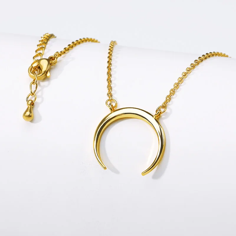 Женское Ожерелье в форме полумесяца богемное ожерелье из нержавеющей стали