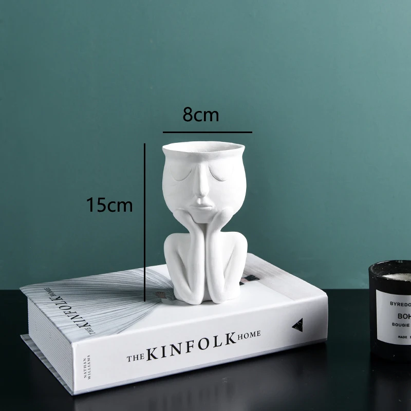 

Nordic Creative Morandi Multicolor Flowerpot Desktop Flower Vase Abstract Character Home Living Room Decor Face Portrait Vase