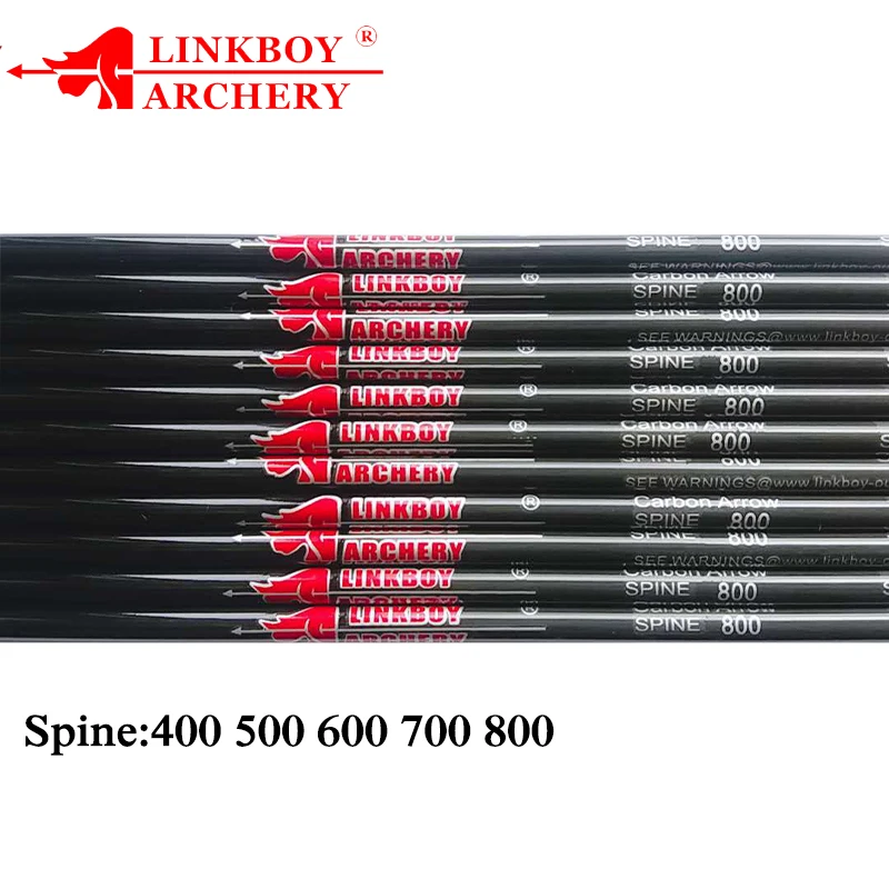 Linkboy стрельба из лука 12 шт. углерода стрелки вал ID4.2mm Spine350 1200 30/32 "изогнутый лук