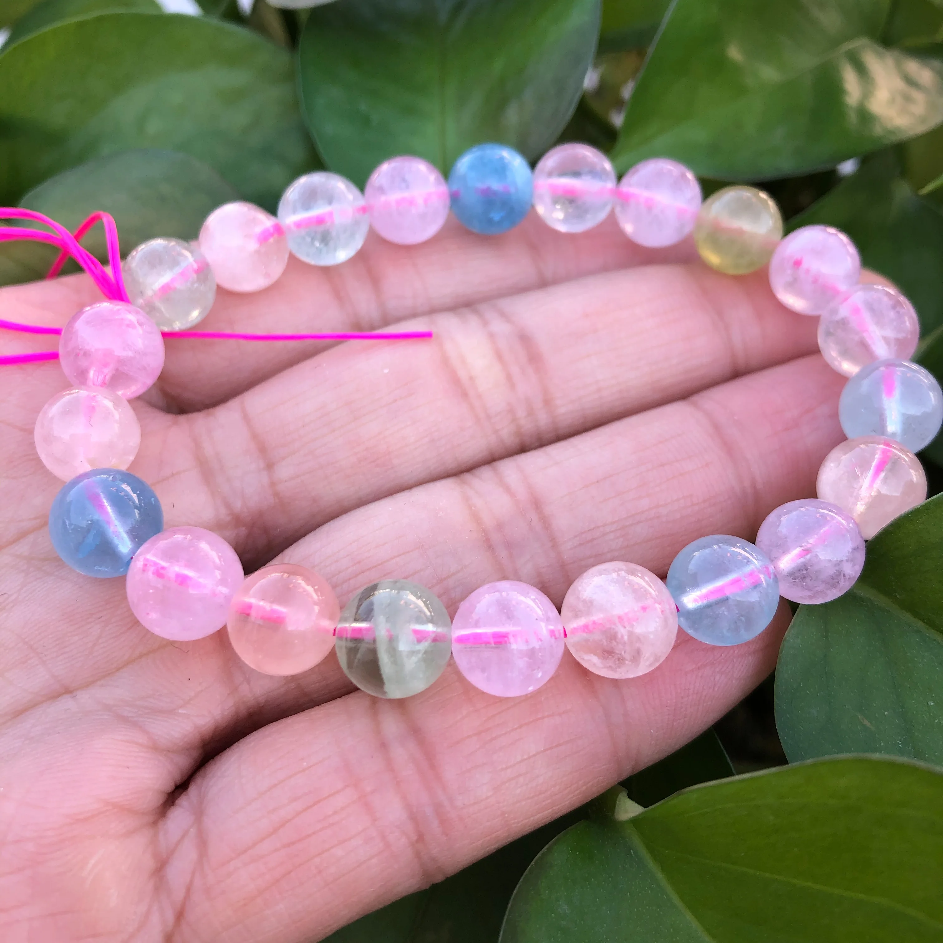 

1 Pc Fengbaowu Natural AAAAA Beryl Morganite Bracelet Round Beads Reiki Healing Stone Fashion Jewelry Gift For Women
