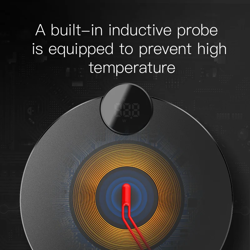 Беспроводное зарядное устройство Baseus со светодиодной подсветкой для iPhone Xs Max X 8