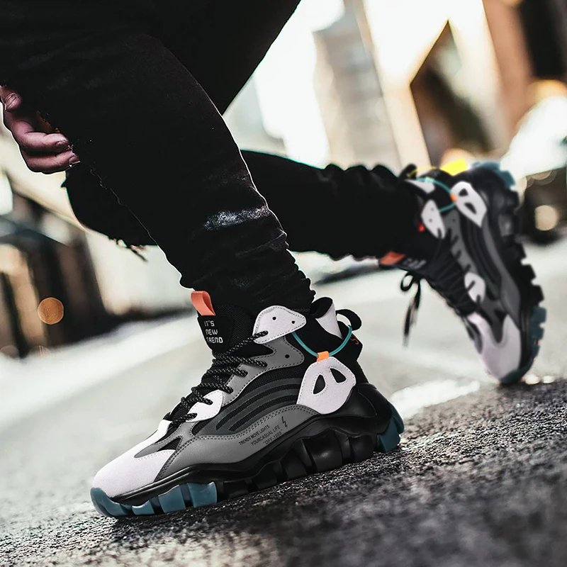 JIEMIAO Men Winter Snow Boots High Cut Lace-up Comfortable Running Shoes Super Warm Men's Boots Outdoor Male Sneakers Size 39-45