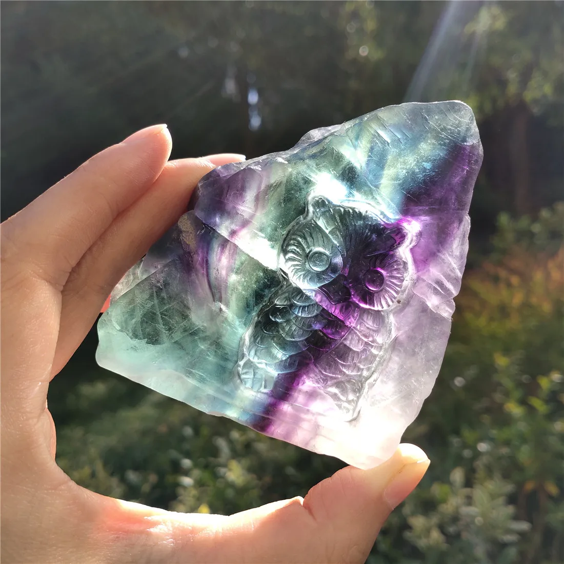 Камень Сова из флюорита кристаллы камень натуральный естественное исцеление