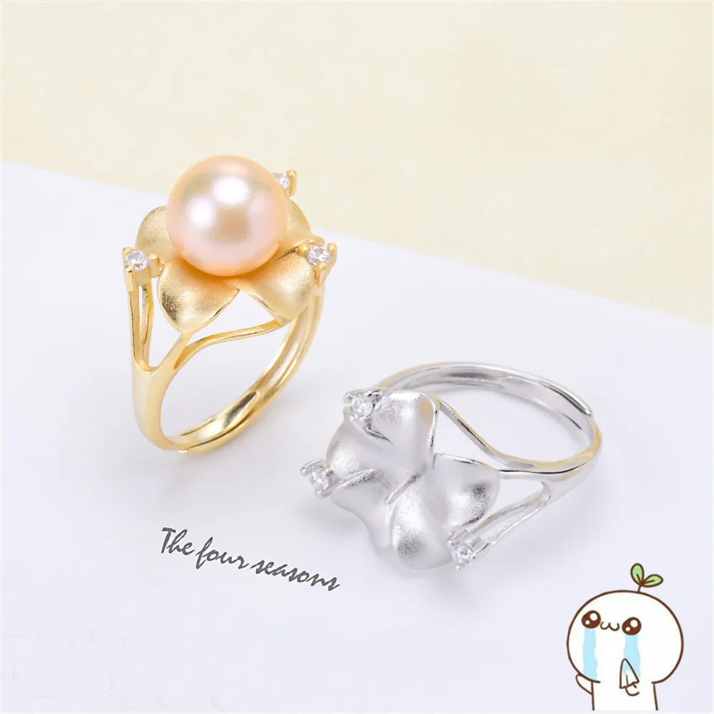 Модное кольцо с жемчугом аксессуары 925 пробы серебряное регулируемые кольца