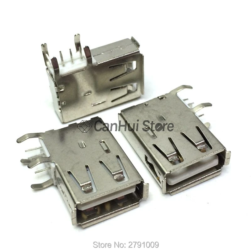 10 шт. USB 2 0 гнездовой тип A боковой разъем 4 Pin Jack хвост Sockect терминалы