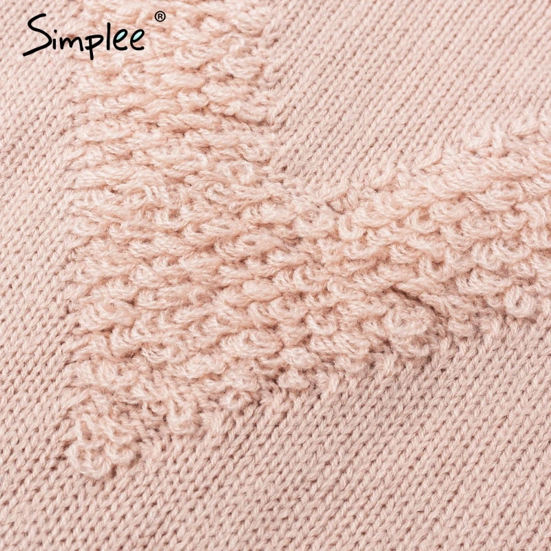 Женский свитер Simplee с рукавами фонариками свободный повседневный пуловер v