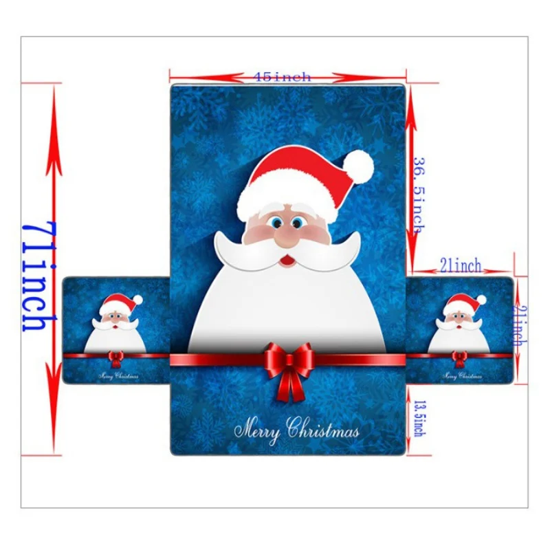 

3D Digital Printed Sofa Cover Cartoon Santa Claus Pattern Sofa Cushion Anti-skid Christmas Home Decoration 3 Styles