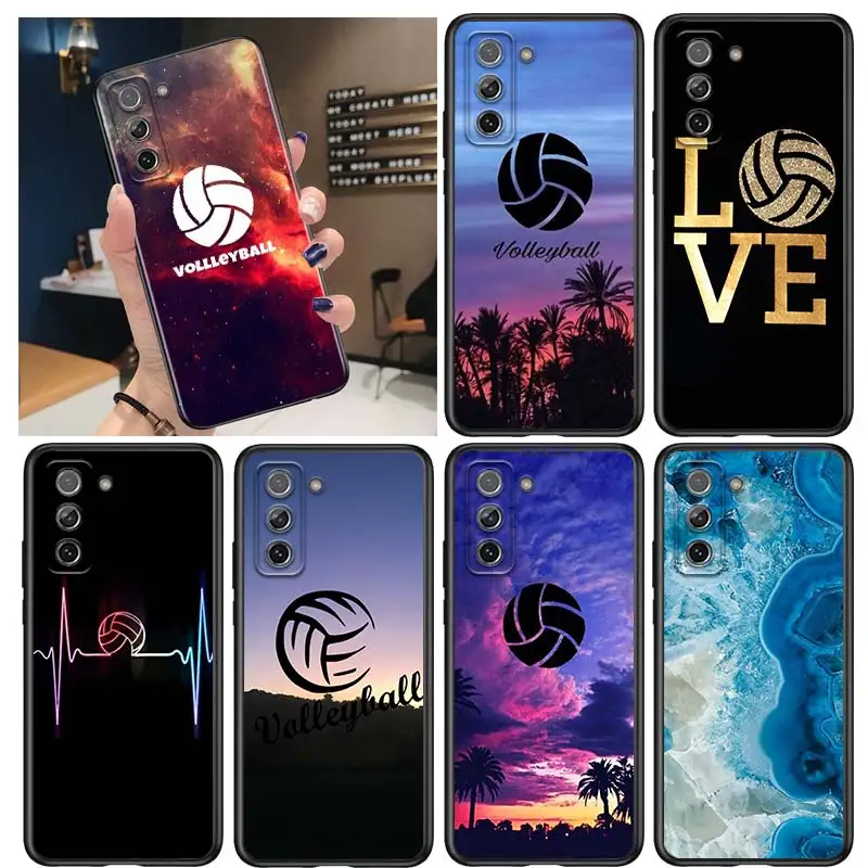 Волейбольный спортивный чехол для Samsung Galaxy S21 Ultra Plus Note 20 10 9 8 S10 S9 S8 S7 S6 Edge черный