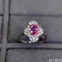 kjjeaxcmy fine jewelry natural pink sapphire 925 sterling silver lovely new women adjustable ring support test