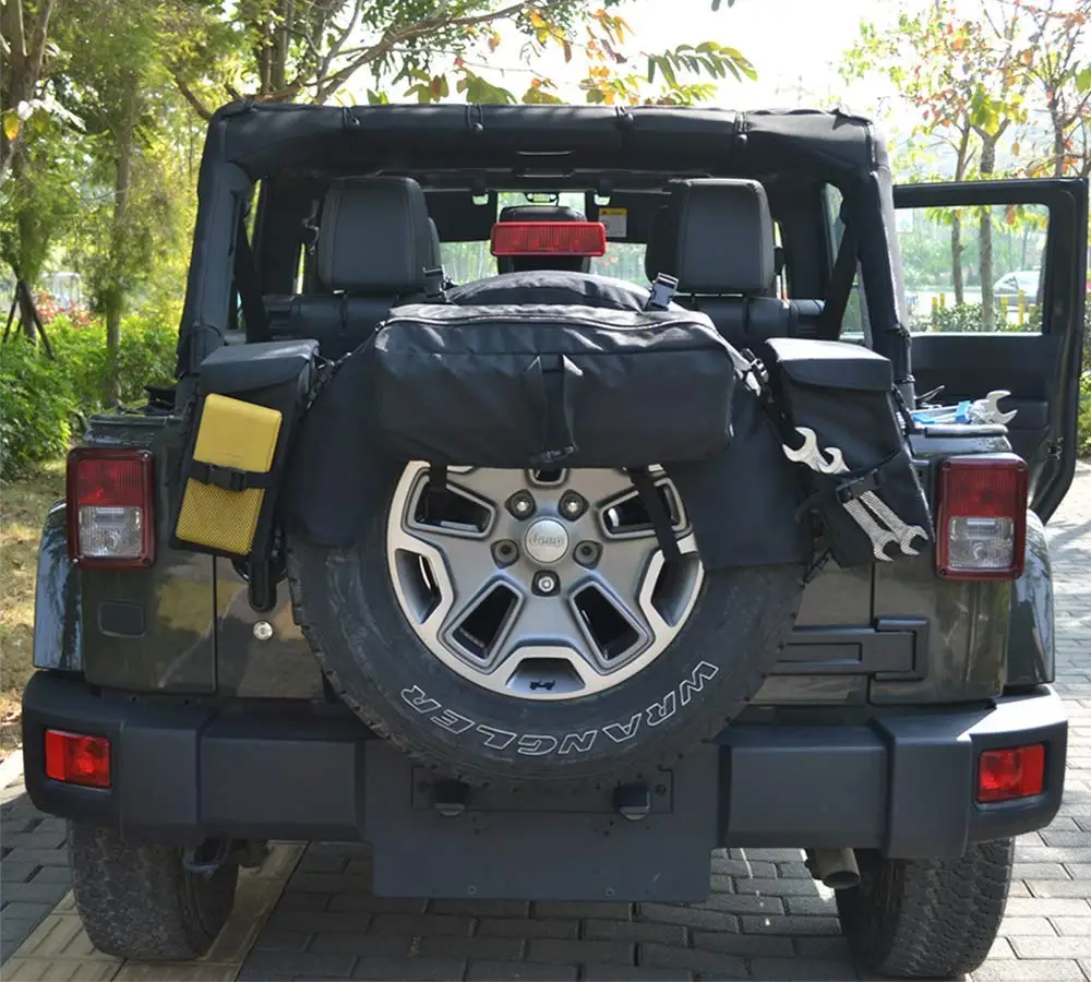 Chuang Qian черный Запасной рюкзак для шин, сумка для хранения груза для Jeep Wrangler YJ TJ JK JL 1987