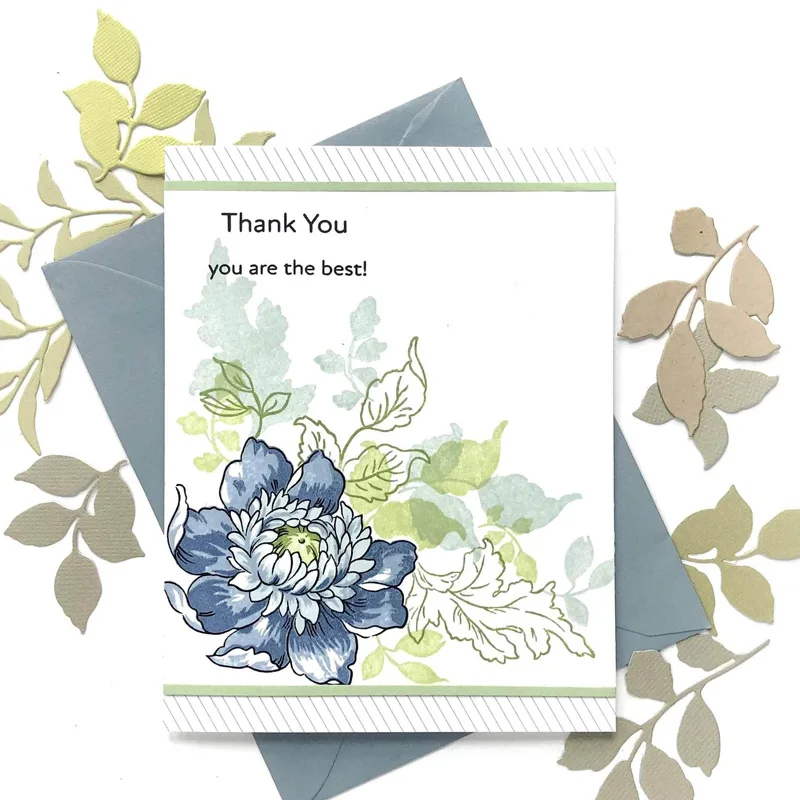 

Elegant Bouquet Tropical Foliage Here For You Common Phrase Sentences Metal Cutting Dies With Clear Stamps Set DIY Scrapbooking