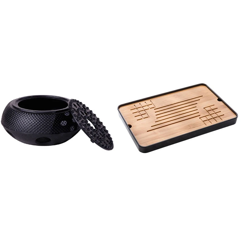 

Чугунная горелка, спиртовой нагреватель, японская сотовая с бамбуковыми чайными подносками, аксессуары для чая кунг-фу