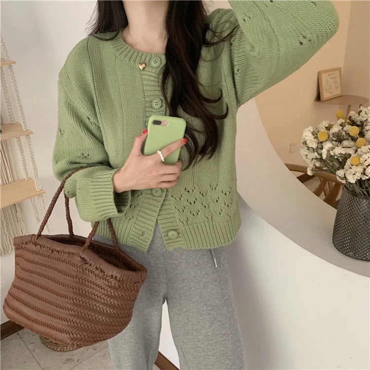 

Свитер с вырезами женская верхняя одежда Весна 2021 новая Корейская версия