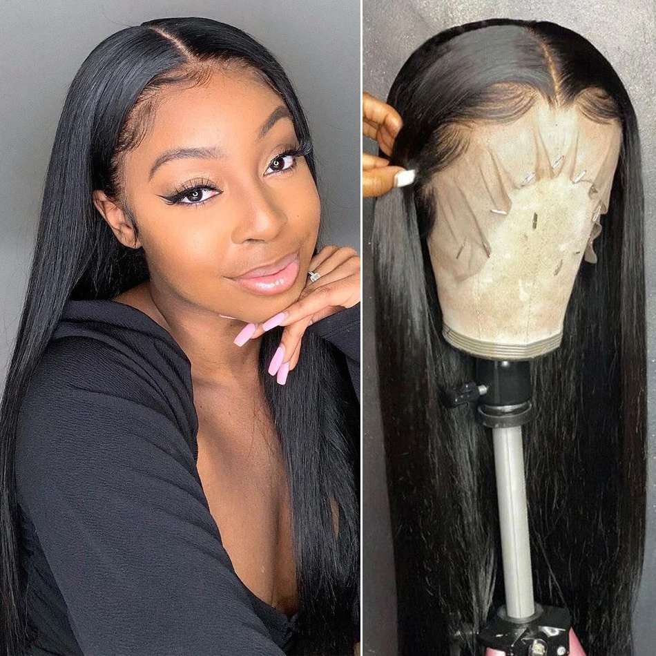 

Парики из человеческих волос с прямыми волосами, 13x1 T