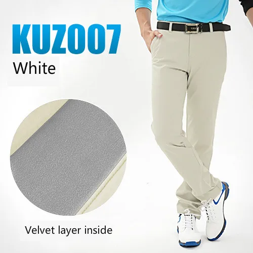 PGM Golf Men's Winter Warm Pants Male Full Length Mid Waist Trousers Thickness High Elastic Clothing D0489 | Спорт и развлечения
