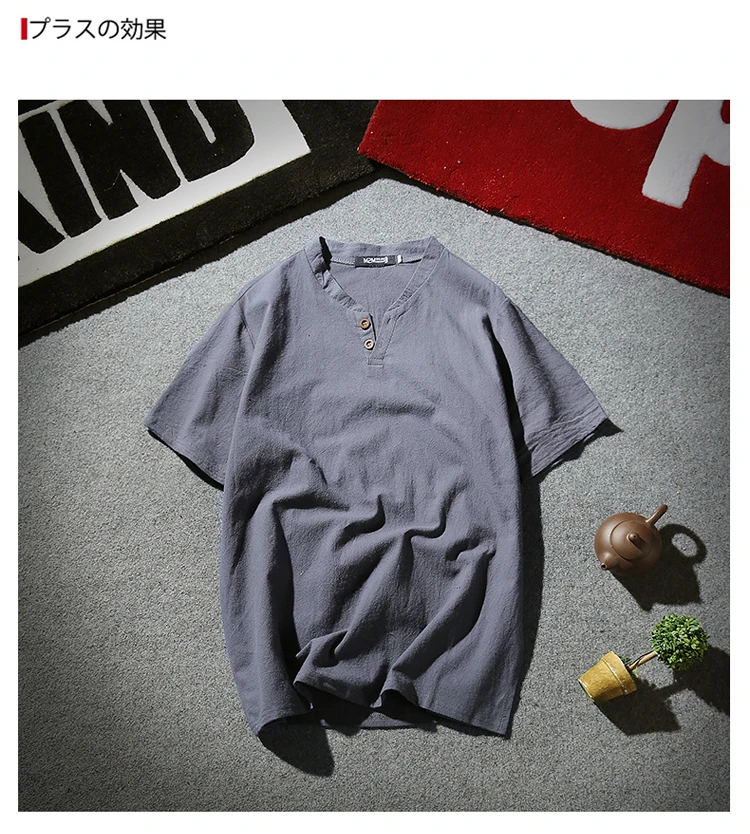 Sinicism Store 5XL мужская хлопковая льняная футболка, Мужская Летняя Повседневная футболка, мужские футболки с v-образным вырезом и коротким рукавом