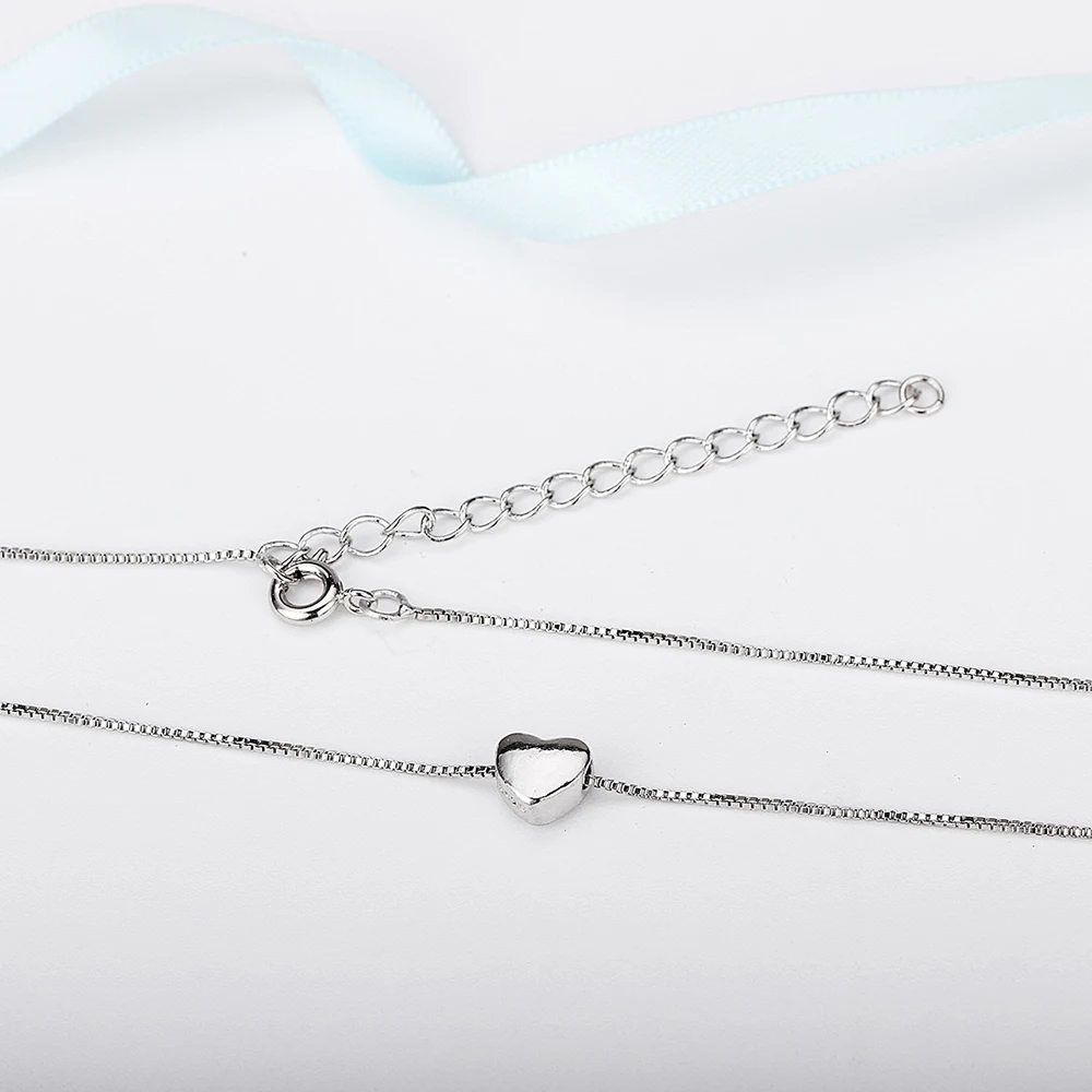 Новое поступление 925 пробы серебряные ожерелья с сердечком для женщин свадебные