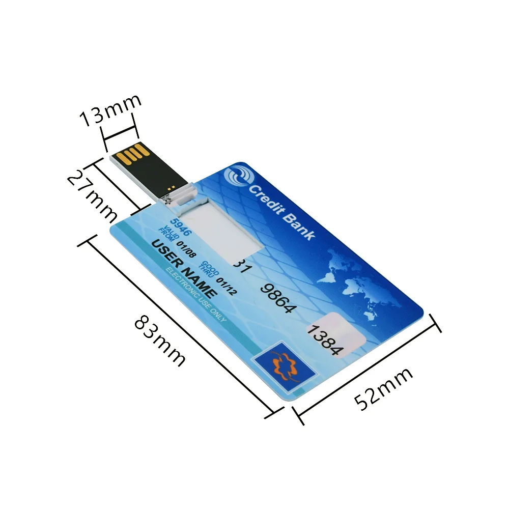 Водонепроницаемый супертонкий флэш-накопитель для кредитной карты USB