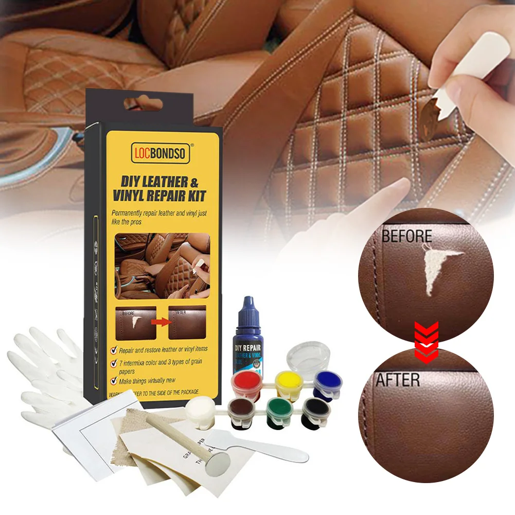 

DIY Leather Vinyl Repair Kit Patch Fabric Tools Restorer Scratch Crack Repair For Car Seat Home Couch Upholstery Boat