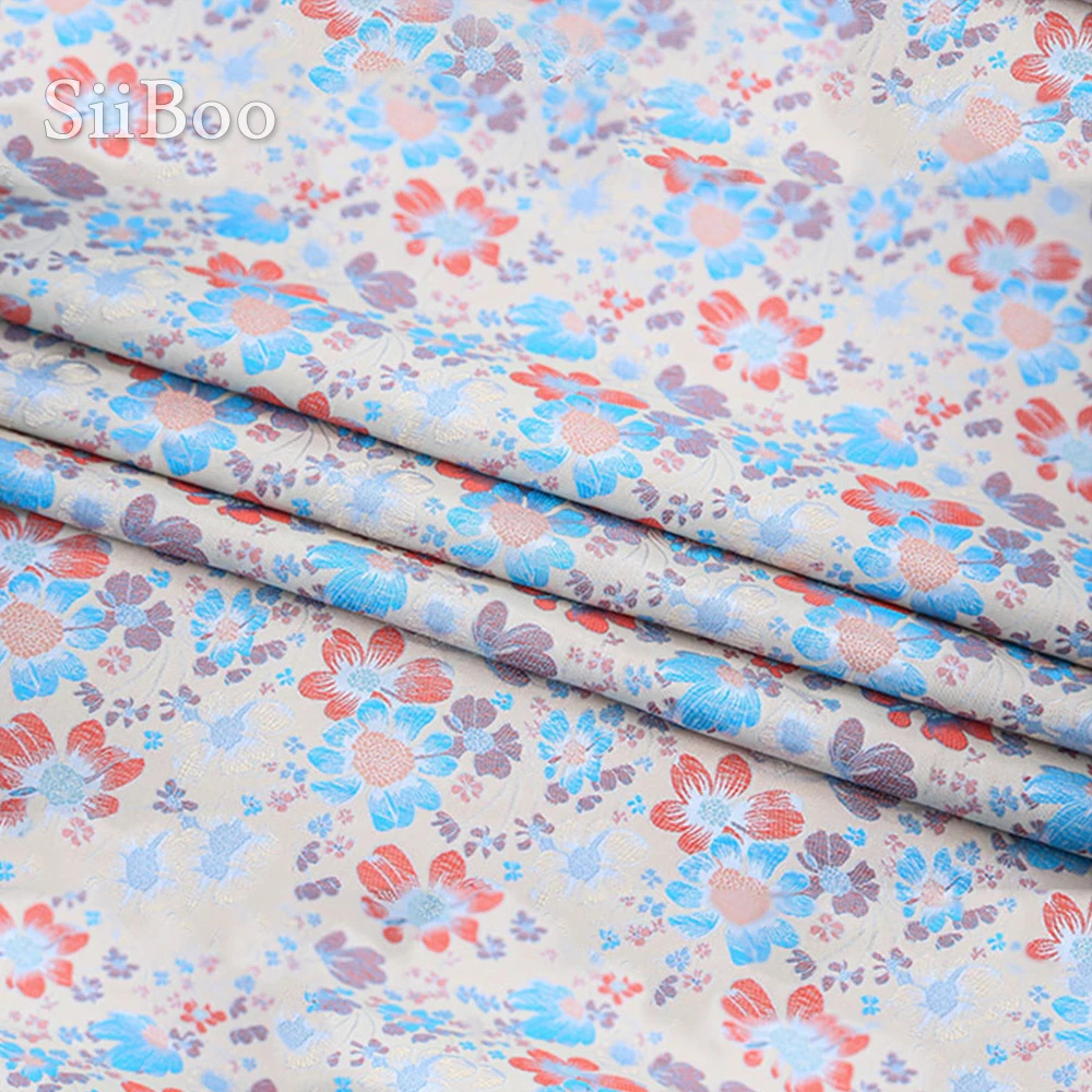 Китайская дешевая фабрика изящная жаккардовая ткань с цветами для платья пальто