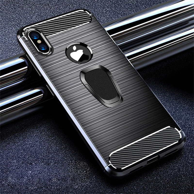 Роскошная кисть Чехол для iPhone 11 X XR XS Max 6 6S 7 8 Plus автомобильный магнитный держатель кольцо мягкий для samsung Note 9 8 S9 Plus A6 A8