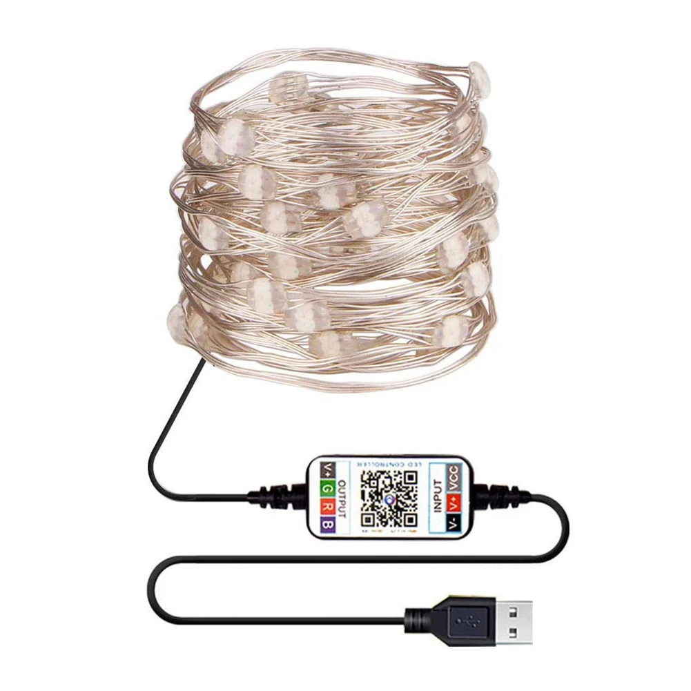 

LED String Lights Patio Party Decor Lighting String Bluetooth-compatible App Control Lamp Garland Wedding Party Decor