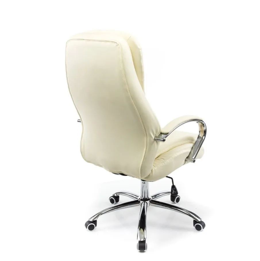Кресло офисное эргономичное кремовое с подлокотниками и высокой спинкой | Мебель
