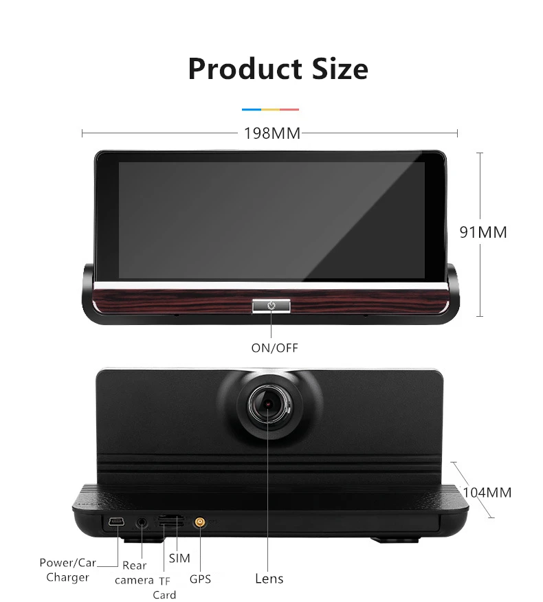 Odare 7 &quotips Android 5 0 Автомобильный видеорегистратор Камера gps навигация 3g Wifi видео