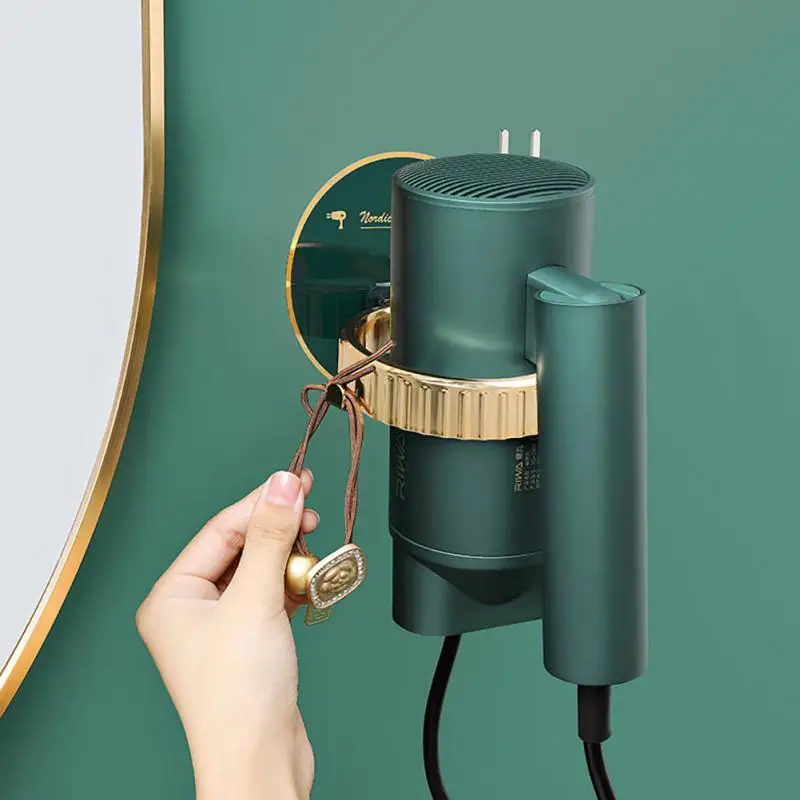 

New Free Punching Hair Dryer Rack Household Bathroom Hair Dryer Rack Seamless Storage Rack Wall-mounted Hair Dryer Rack