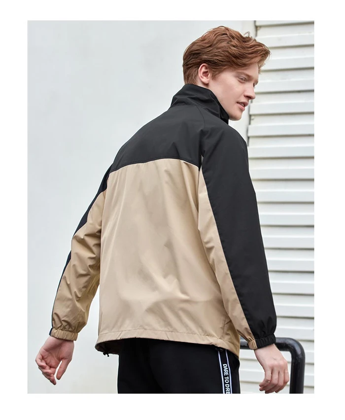 Giordano мужская куртка контрастный вышитый значок Chaquetas Hombre длинный рукав карманы спереди Jaqueta Corta Vento 01079749