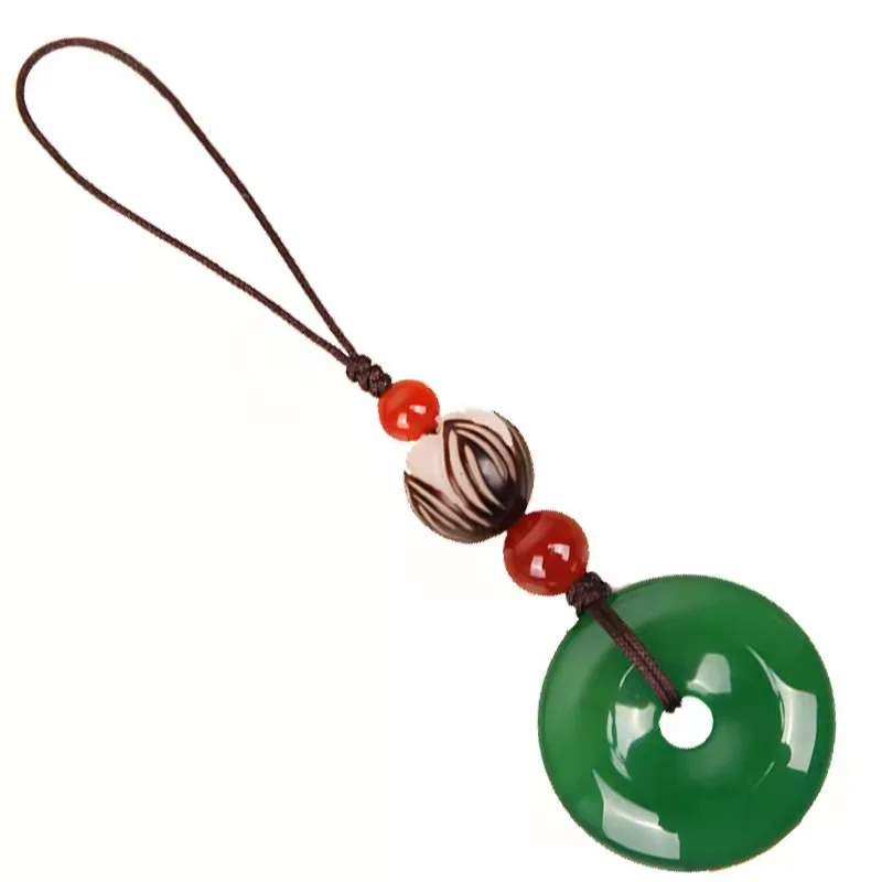

Original DIY agate mobile phone chain U disk pendant Paixiu safe buckle bag hanging jewelry short lanyard mobile phone pendant