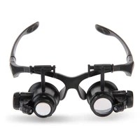 wholesales good market 8 lense 10x 15x 20x 25x led magnifier eye glass jeweler loupe repair magnifying