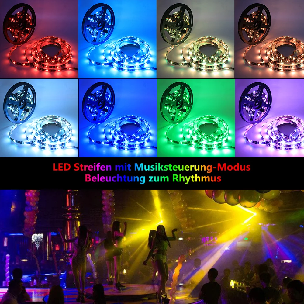 Светодиодная лента USB 5050 RGB с музыкальным звуковым управлением для ТВ настольного