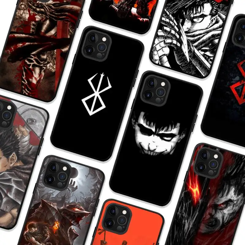 

Berserk Guts Anime Phone Case For iPhone 11 8 7 6 6S Plus X XS MAX 5 5S SE 2020 XR 11 pro DIY Funda capa