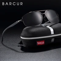 barcur vintage retro brand designer men polarized sunglasses square classic men shades sun glasses uv400