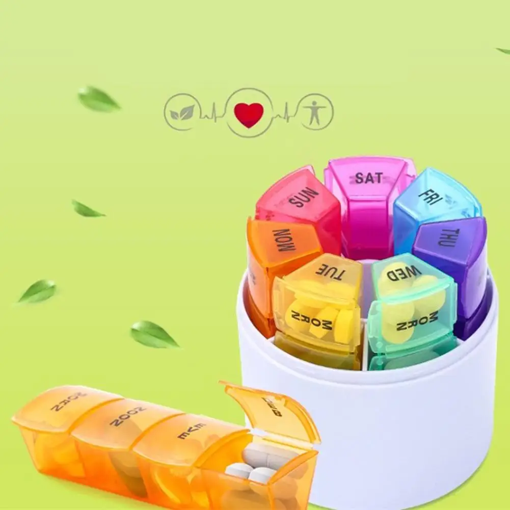 

Контейнер для таблеток, портативный, на 7 дней, 28 сеток, цветной, недельный, для путешествий, органайзер для таблеток