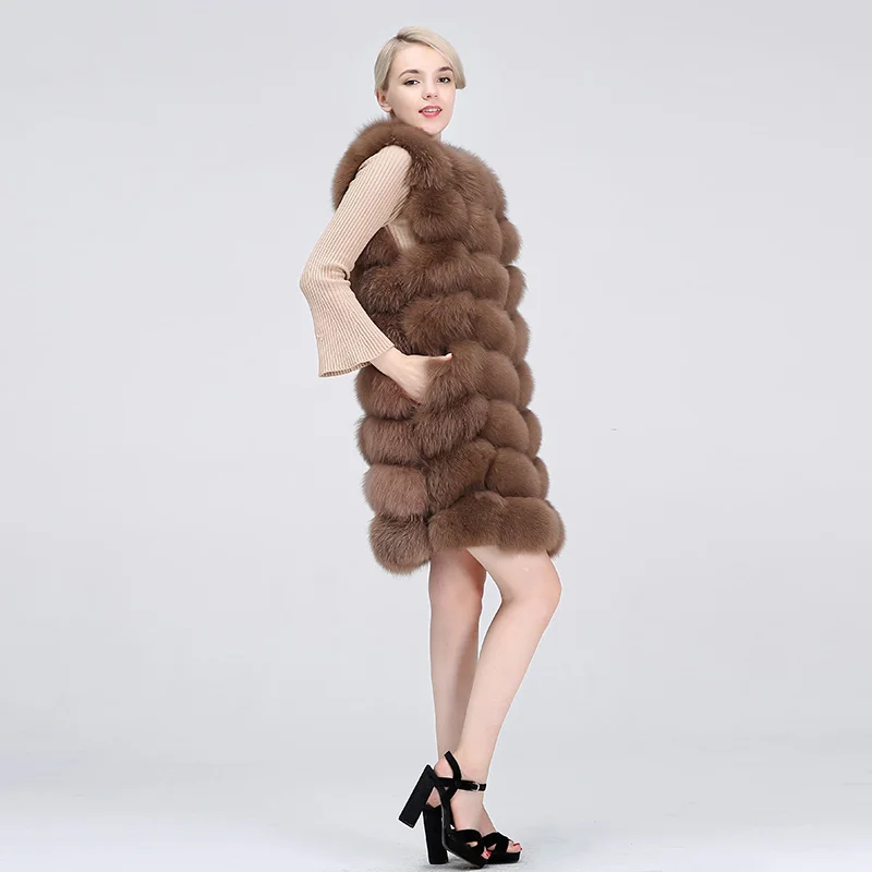 Natural Real Fox Fur Vest Natural Fur Coat For Jacket Female Coats Vest Waistcoat Long Fur Coats Real Fur Coat Fox Vest Jacket