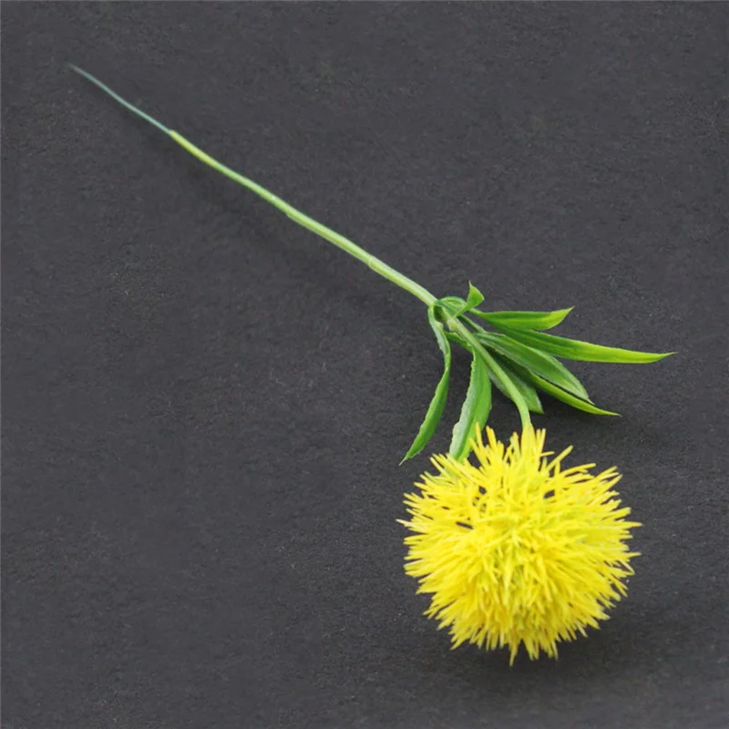 yellow 1 шт. Искусственные цветы Одуванчик пластиковый цветочный шар для свадьбы Вечерние украшения венок DIY Искусственные растения День Святого Валентина Декор - Цвет: yellow