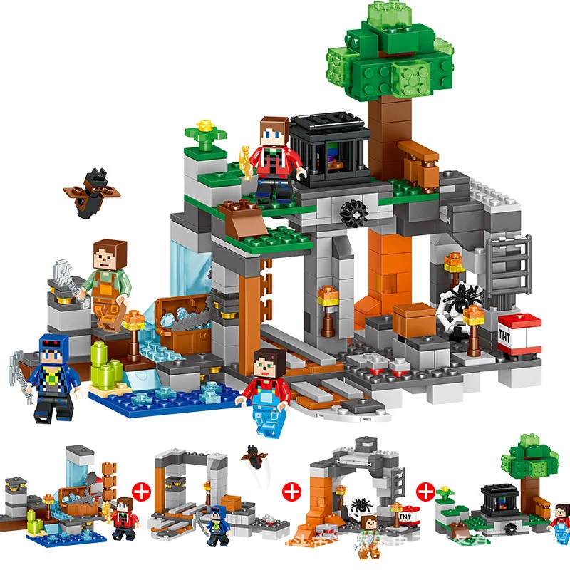 4в1 412 шт. детские строительные блоки игрушки совместимые с Legoingly city Minecrafted