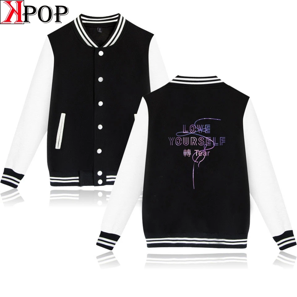 Bangtan love your self модная бейсбольная куртка для женщин/мужчин зимняя повседневная