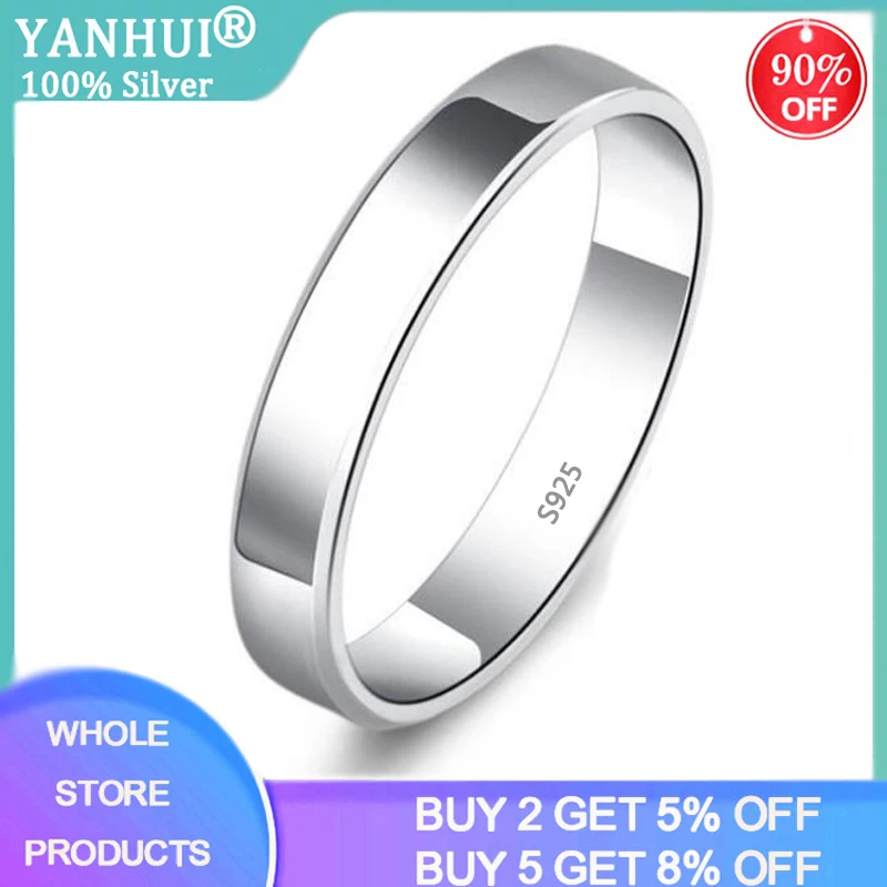 Яньхой вечная никогда не выцветает Оригинальное Твердое Серебро 925 пробы кольцо