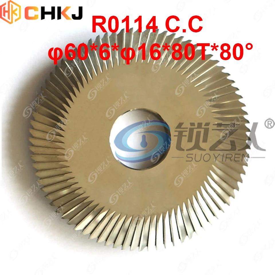 

CHKJ Tungsten Steel Double-Sided Angle Cutter R0114 C.C 60*6*16*80T*80° Key Machine Face Milling Cutter For 218-D, 218-A, 218-B