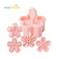 4 pcsset diy cherry blossom powder biscuit mold cookies cutter cranberry steamed shape press fancy baking mold