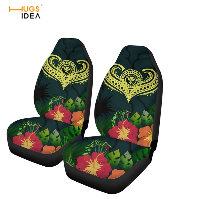 Prezzo HUGSIDEA Coprisedili Per Auto Tessuto Traspirante La Maggior Parte Delle Auto Protezione Per Interni Auto Olynesiano Hawaii Floreale Pinta 2 Pezzi Coprisedili Auto