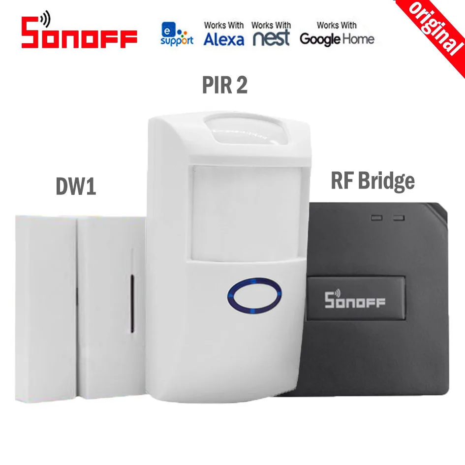 Sonoff RF мост Wifi преобразователь сигнала PIR 2 Датчик DW1 датчик дверной сигнализации