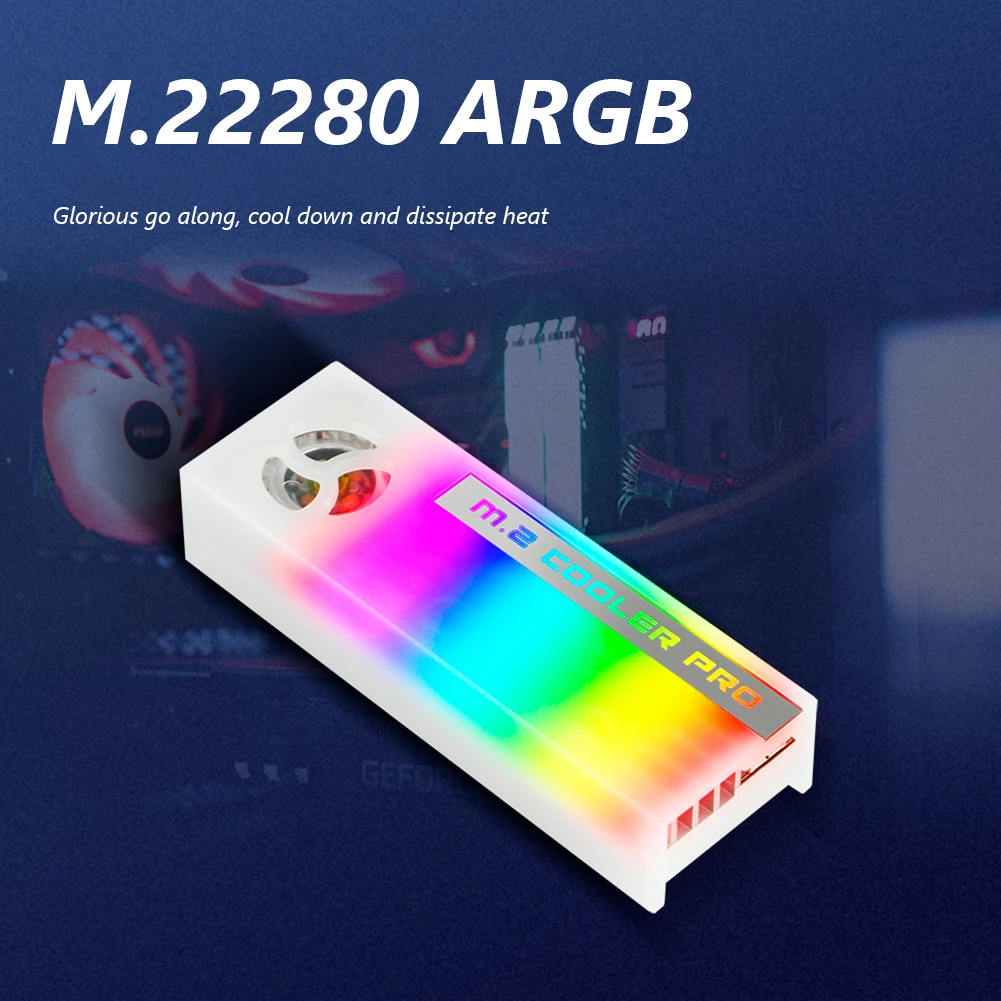 

M.2 2280 радиатор SSD Cooling3Pin ARGB Радиатор Охладитель жилет радиатор материнской платы твердотельный накопитель Жесткий диск охладитель термальн...