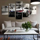 Автомобильный плакат на холсте с HD-печатью, домашний декор, 5 шт., Bmw M3, синий спортивный автомобиль, картины, настенные картины, гостиная, модульная рамка
