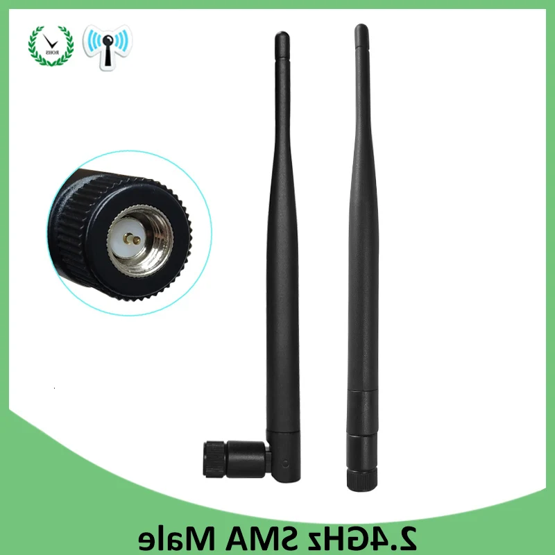 2 шт 2,4 ГГц Wifi антенна 5dBi SMA разъем Antena антенна 2,4 ГГц антенна wi fi для карты PCI USB беспроводной маршрутизатор Wifi усилитель