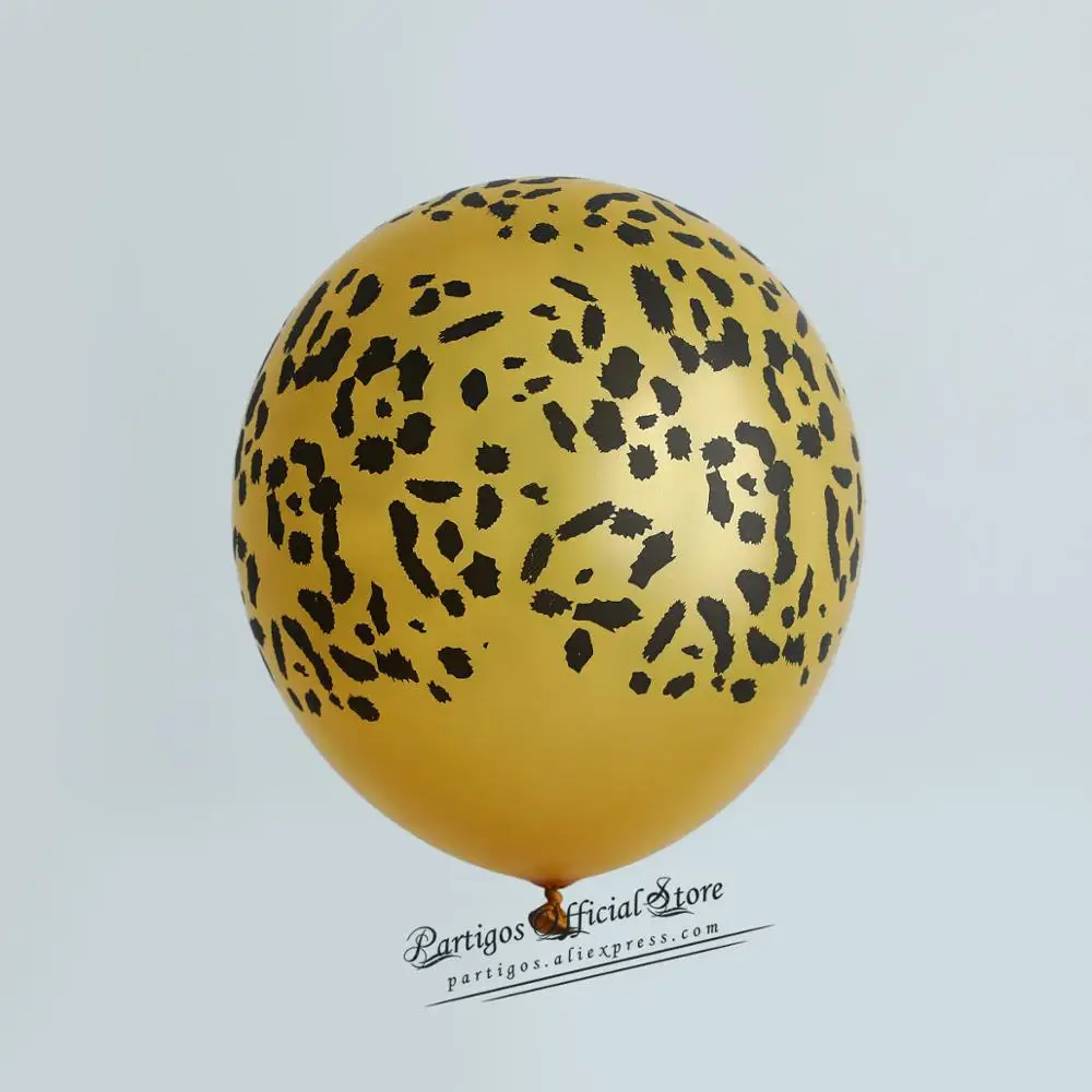 Globos de l&aacute;tex con estampado de animales salvajes, globos con estampado de Tigre, cebra y leopardo para decoraci&oacute;n de fiesta de cumplea&ntilde;os, 12 pulgadas, 100 Uds.-5